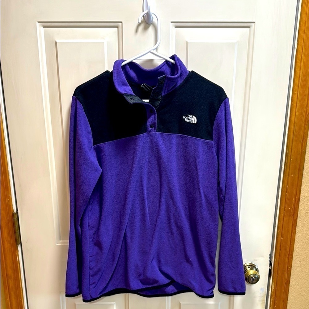 The North Face Purple and Black Fleece Jacket Vintage Vibe size L